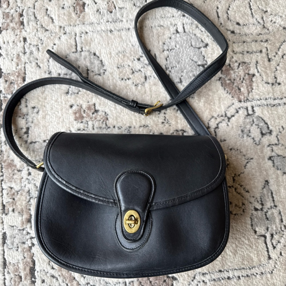 Coach Vintage Prairie Crossbody Bag 9954 Black Leather Satchel Purse Made in USA